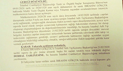 Ölüm orucundaki Grup Yorum üyesi İbrahim Gökçek'e tahliye - Resim : 1