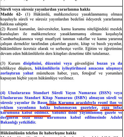 Basın İlan Kurumu'ndan reklam almayan gazeteler mahkumlara verilmeyecek - Resim : 1
