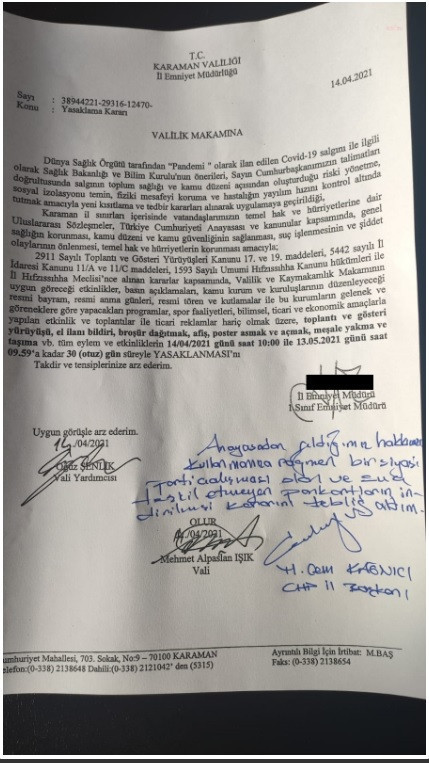 Karaman'da CHP'nin '128 milyar dolar nerede?' afişi 'Covid-19 tedbirleri' kapsamında kaldırılmış - Resim : 1