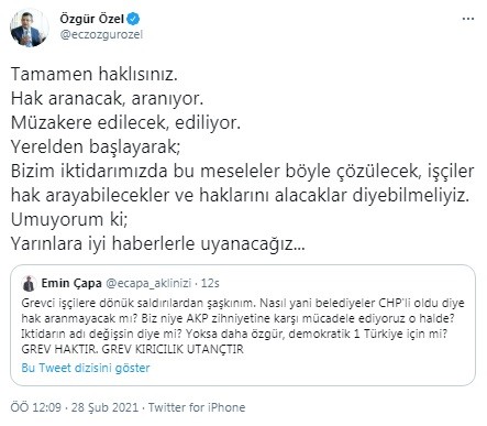 CHP'li Özel'den 'grev kırıcılığı' eleştirilerine yanıt: Tamamen haklısınız, hak aranacak, aranıyor - Resim : 1