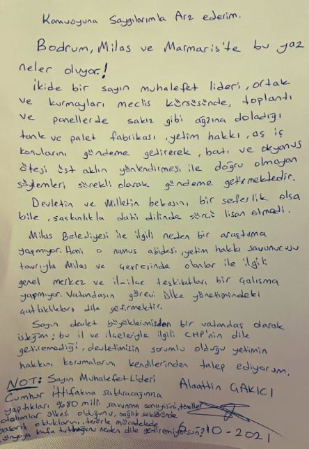 Alaattin Çakıcı'dan iktidara mektup: CHP'nin yapamadığını yapmanızı talep ediyorum - Resim : 1