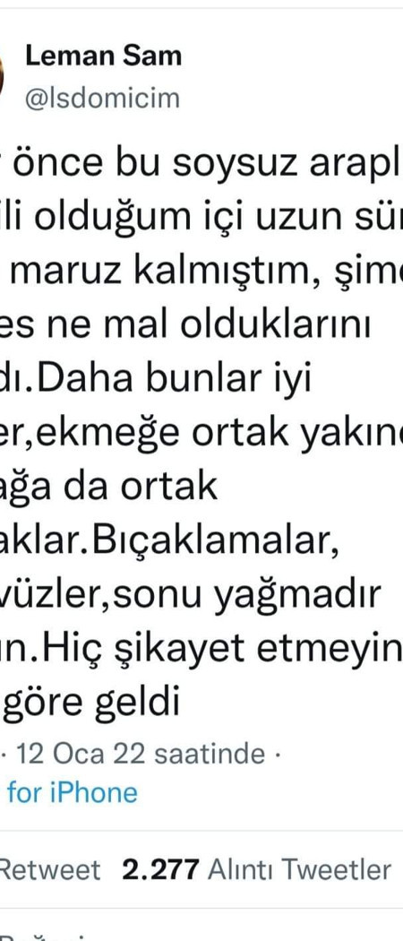 Leman Sam'ın ırkçı paylaşımı tepki çekti: Batıda olsa ceza alırdı - Resim : 1