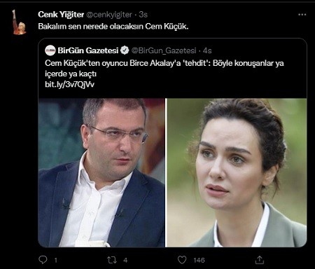 Birce Akalay'ı hedef gösteren Cem Küçük'e tepki yağdı - Resim : 1