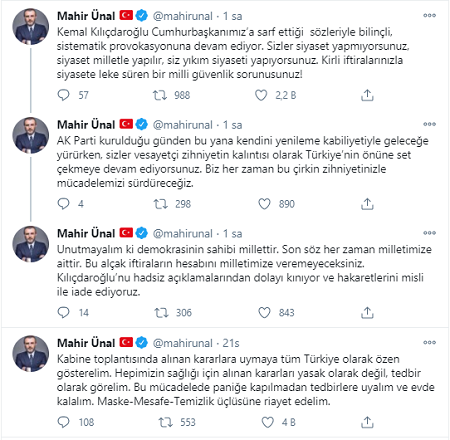 AKP'li Ünal: Kılıçdaroğlu’nu hadsiz açıklamalarından dolayı kınıyoruz - Resim : 1
