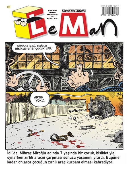 Leman zırhlı araçla katledilen Miraç'ı kapağına taşıdı - Resim : 1
