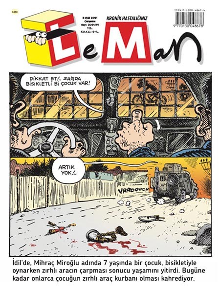 Leman zırhlı araçla katledilen Miraç'ı kapağına taşıdı - Resim : 1