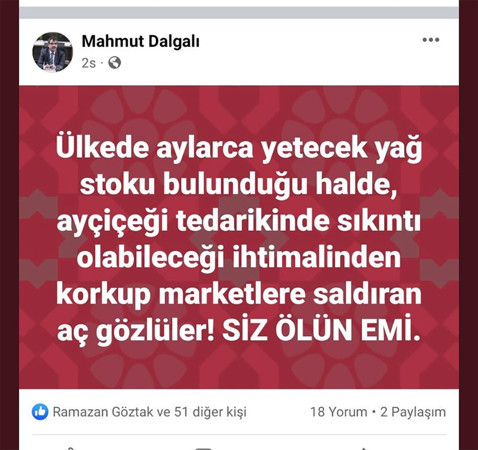 Devlet memurundan ayçiçek yağı almaya çalışan yurttaşlara: Aç gözlüler, siz ölün! - Resim : 1
