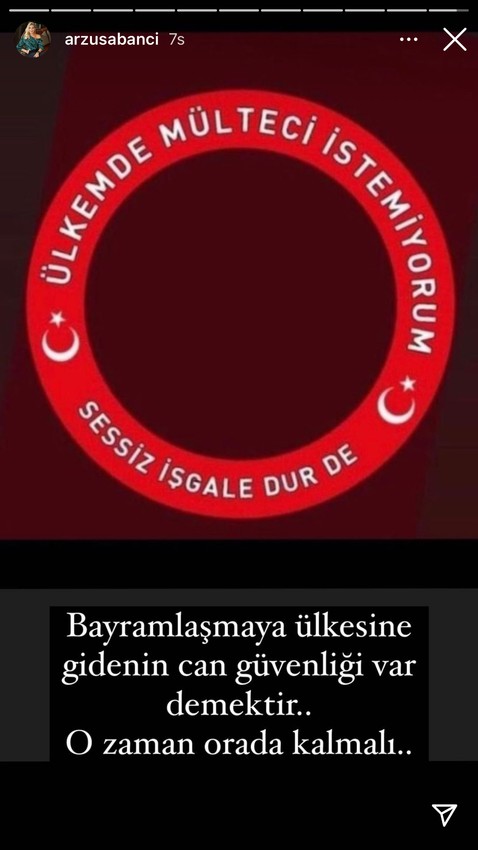 Arzu Sabancı: Ülkemde mülteci istemiyorum! Sessiz işgale dur de... - Resim : 1