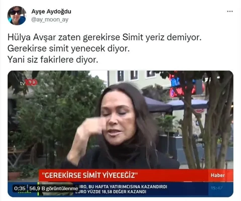 Hülya Avşar'ın 'Gerekirse simit yenecek' açıklamasına tepki yağdı - Resim : 1
