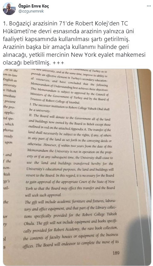 'ABD, Boğaziçi arazisine el koyabilir' - Resim : 1