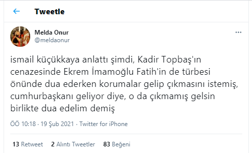'İmamoğlu, Topbaş’ın cenazesinde Erdoğan'dan iki talepte bulundu' - Resim : 1