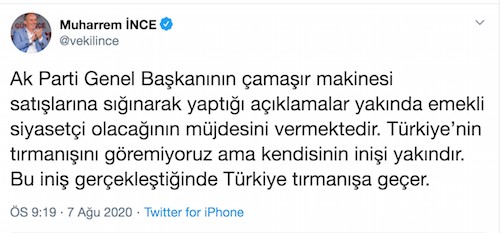 İnce'den Erdoğan'a: İnişi yakındır - Resim : 1