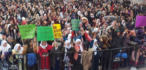 Van'da sağanak yağmur altında 8 Mart coşkusu - Resim : 3