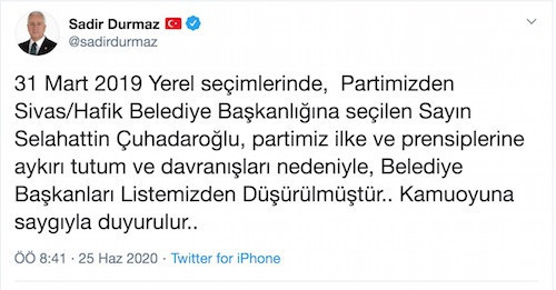 'MHP'nin belediye başkanları listesinden düşürüldü' - Resim : 1