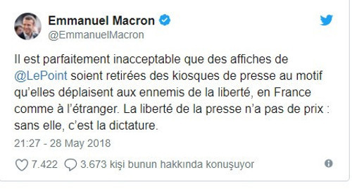 Le Point dergisinin 'Diktatör' kapağına Macron'dan destek - Resim : 1