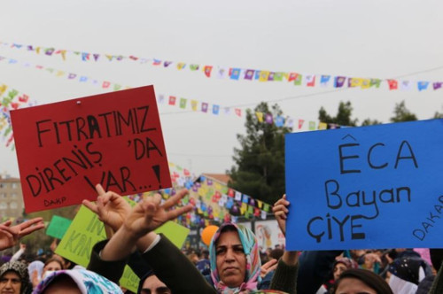 Van'da sağanak yağmur altında 8 Mart coşkusu - Resim : 1