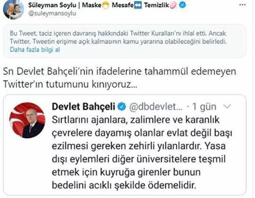 Twitter, Soylu'nun iki mesajına daha uyarı notu ekledi - Resim : 2