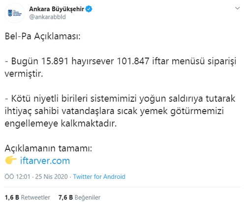 Mansur Yavaş'ın 'Bir iftar da benden' kampanyasına siber saldırı - Resim : 1