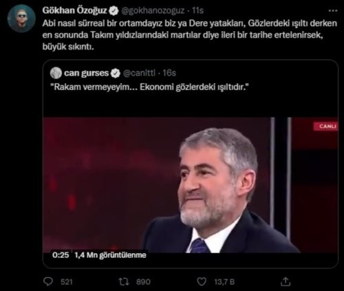 Nebati'ye şarkıcı Özoğuz'dan tepki: Nasıl sürreal bir ortamdayız biz ya? - Resim : 1
