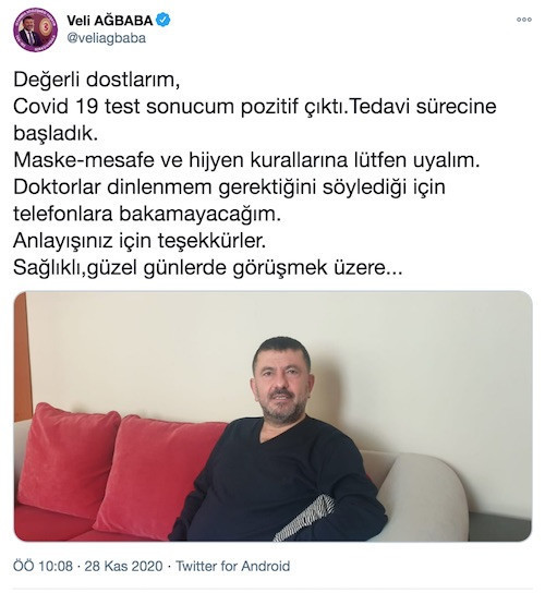 CHP'li Ağbaba: Covid-19 test sonucum pozitif çıktı - Resim : 1