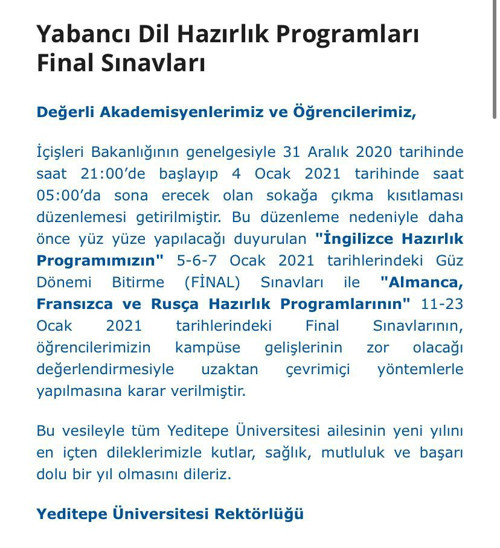 Yeditepe Üniversitesi'nden geri adım: Sınavlar online yapılacak - Resim : 1