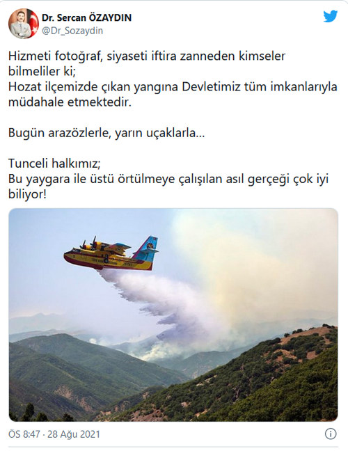AKP'li başkan Dersim'deki orman yangını 'photoshop'la söndürdü - Resim : 1