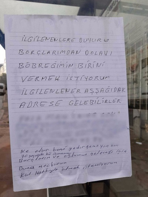 Maaşına bankanın el koyduğu 70 yaşındaki emekli yurttaş böbreğini satılığa çıkardı - Resim : 1