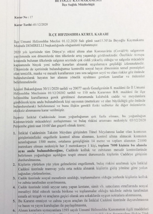 İstiklal Caddesi'ne 'kişi limiti' ve 'herkesin sağdan yürümesi' kararı - Resim : 1