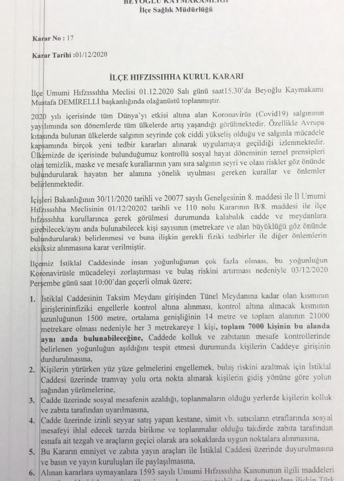 İstiklal Caddesi'ne 'kişi limiti' ve 'herkesin sağdan yürümesi' kararı - Resim : 1