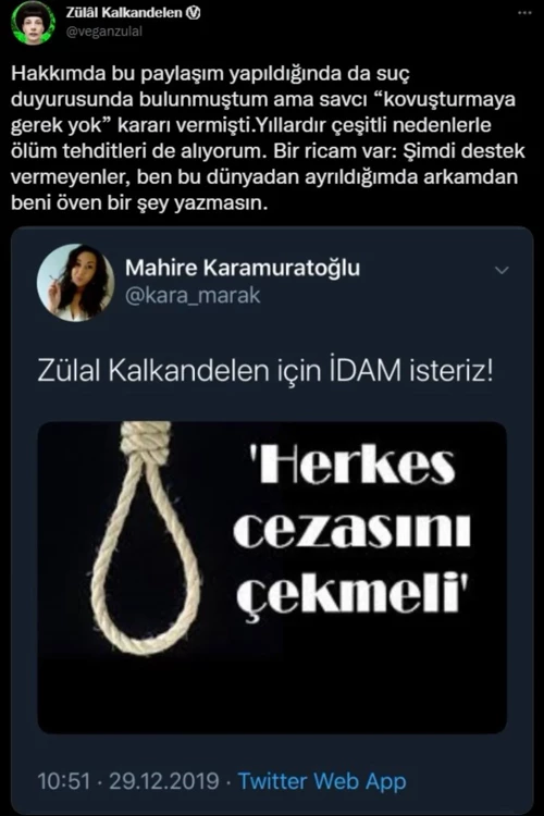 Cumhuriyet yazarı Zülal Kalkandelen'e ölüm tehdidi - Resim : 1