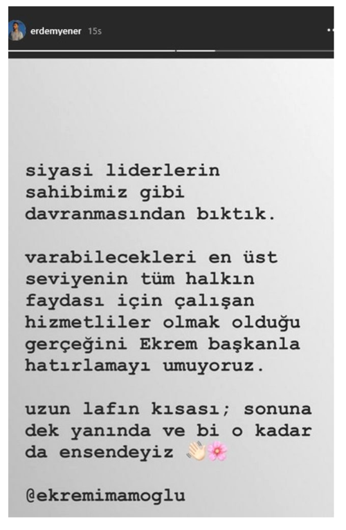 Erdem Yener’den İmamoğlu’na: Hem yanındayız hem ensendeyiz - Resim : 1