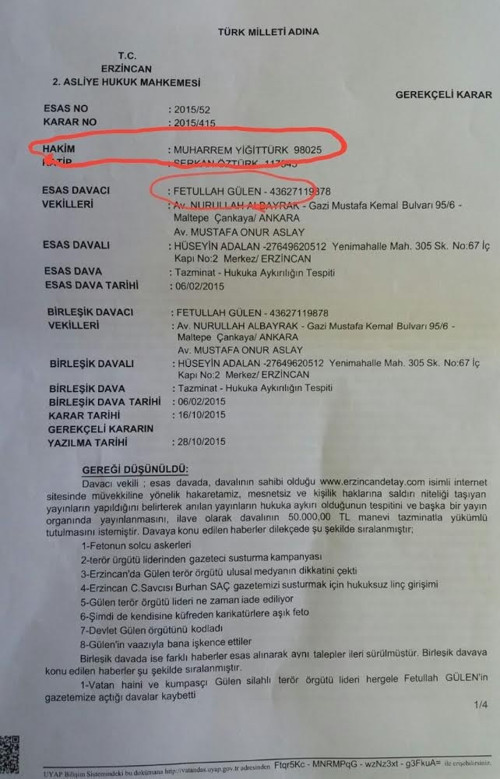Gülen'e 'vatan haini' diyen gazeteciye hapis cezası - Resim : 1