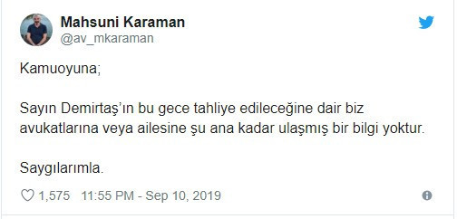 Demirtaş'ın avukatından 'tahliye' açıklaması - Resim : 1