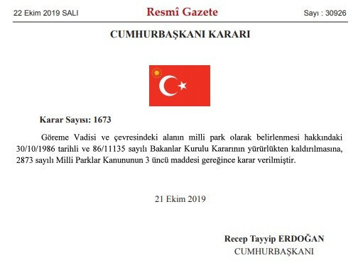Erdoğan doğal güzelliğiyle ünlü vadinin milli park statüsünü kaldırdı - Resim : 1