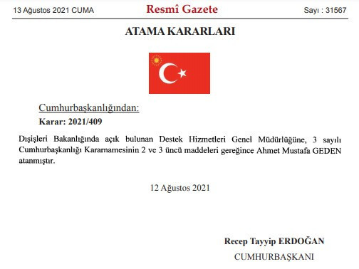 Resmi Gazete'de görevden alma ve atama kararları - Resim : 1