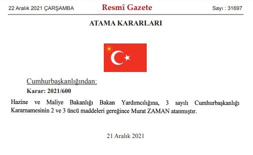 Erdoğan'dan Hazine Bakanlığı'na bir müdahale daha: Bakan Nebati'nin yardımcısı belli oldu - Resim : 1