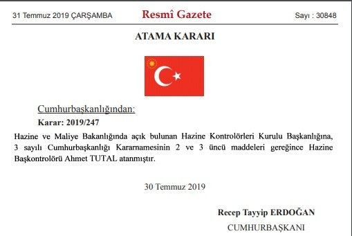 Erdoğan’dan Hazine kontrolüne atama - Resim : 1