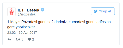 İETT'den 1 Mayıs seferleri açıklaması - Resim : 1