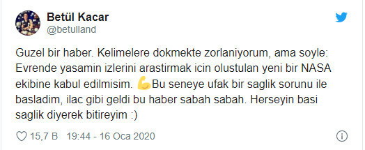 Betül Kaçar, evrende yaşamın izlerini araştırmak için oluşturulan NASA ekibine kabul edildi - Resim : 1