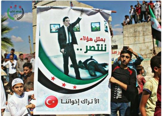 İdlib'de cihatçılar Karlov'un katilinin posterini taşıdı - Resim : 1