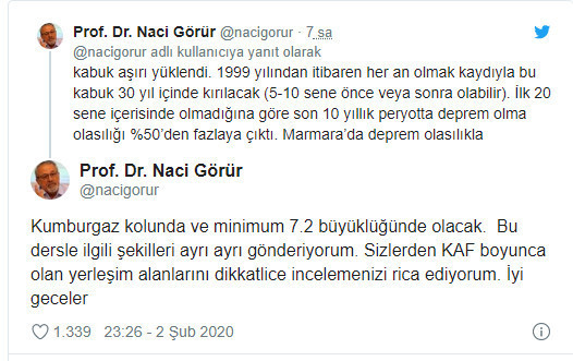 Prof. Dr. Naci Görür, Marmara depremi için minimum büyüklüğü açıkladı - Resim : 1