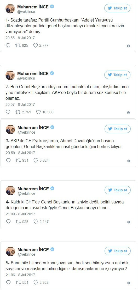 İnce'den Erdoğan'a 5 maddelik yanıt - Resim : 1