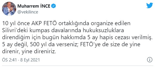 Muharrem İnce hapis cezası aldı - Resim : 1