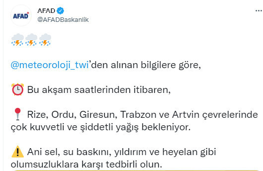 5 il için şiddetli yağış, sel ve su baskını uyarısı - Resim : 1