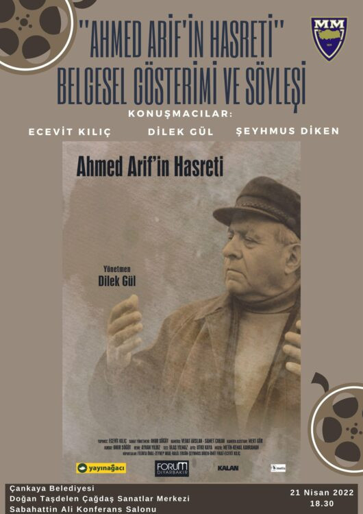 'Ahmed Arif’in Hasreti’ belgeseli Ankara’ya geliyor - Resim : 1
