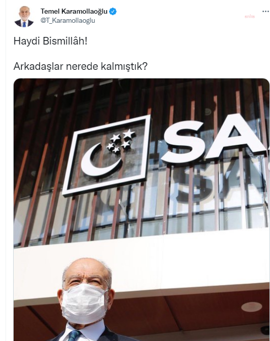 Covid-19'u yenen Karamollaoğlu mesaiye başladı: Haydi bismillah! - Resim : 1