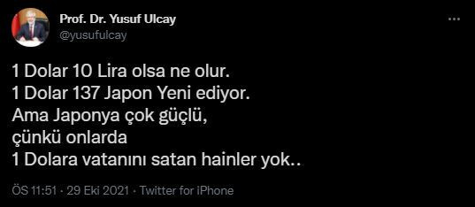 Prof. Yusuf Ulcay, Berat Albayrak gibi: 1 dolar 10 lira olsa ne olur - Resim : 1