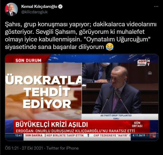 Kılıçdaroğlu: Sevgili Şahsım, görüyorum ki muhalefet olmayı iyice kabullenmişsin - Resim : 1