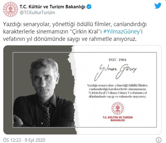 Kültür ve Turizm Bakanlığı'ndan Yılmaz Güney anması - Resim : 1