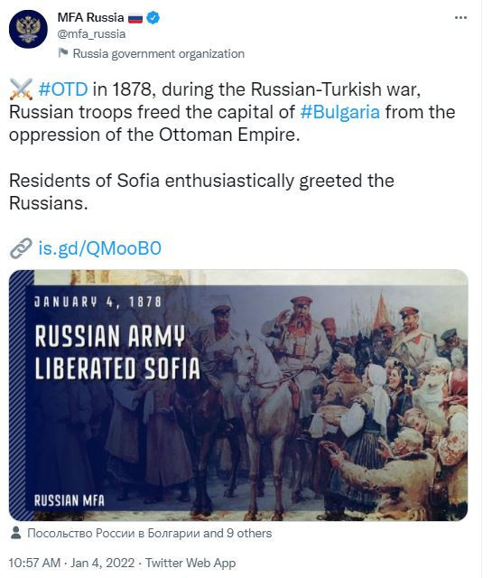 Rusya'dan Osmanlı paylaşımı: Tarihte bugün Rus askerleri Sofya'yı Osmanlı zulmünden kurtardı - Resim : 1
